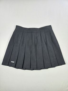 Vintage 90s HEAD Black Pleated Tennis Mini Skirt Padel Pickleball Size 14